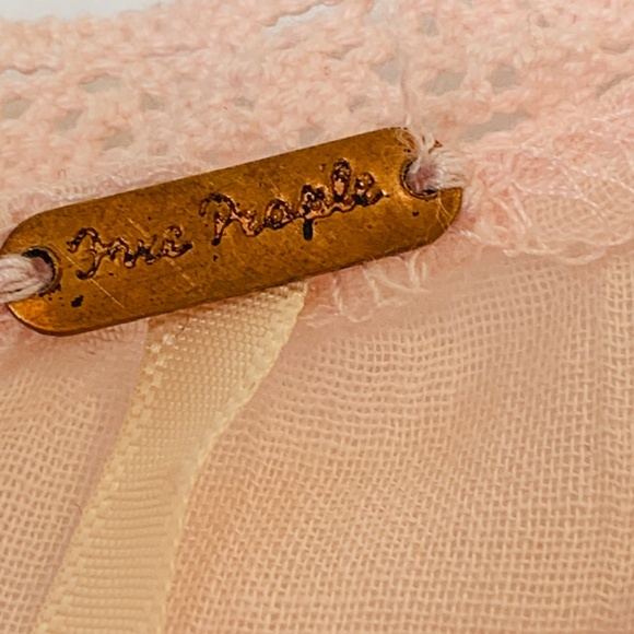 Free People Boho Top Blush Pink Medium Lace Crochet Prairie Bohemian - Picture 3 of 16